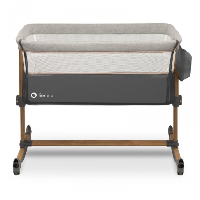 Patut co-sleeper, Cu sistem de leganare, Cu setare unghiulara, Reglabil in 5 pozitii pe inaltime, Grey Stone [7]