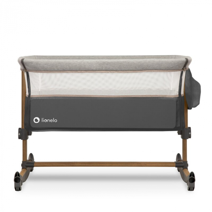 Patut co-sleeper, Cu sistem de leganare, Cu setare unghiulara, Reglabil in 5 pozitii pe inaltime, Grey Stone [11]