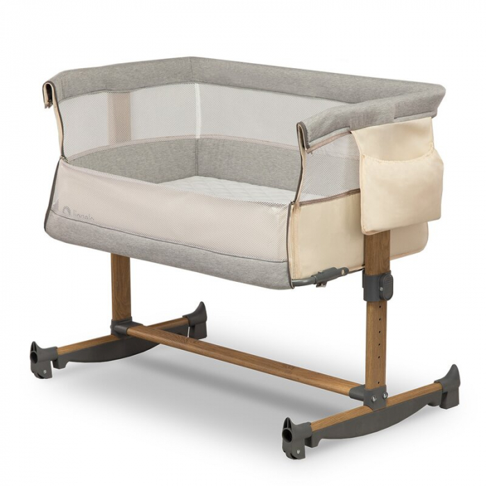 Patut co-sleeper , Cu sistem de leganare, Cu setare unghiulara, Reglabil in 5 pozitii pe inaltime, Beige Sand [4]
