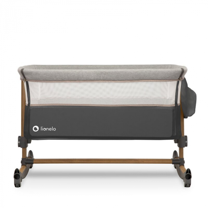 Patut co-sleeper, Cu sistem de leganare, Cu setare unghiulara, Reglabil in 5 pozitii pe inaltime, Grey Stone [12]