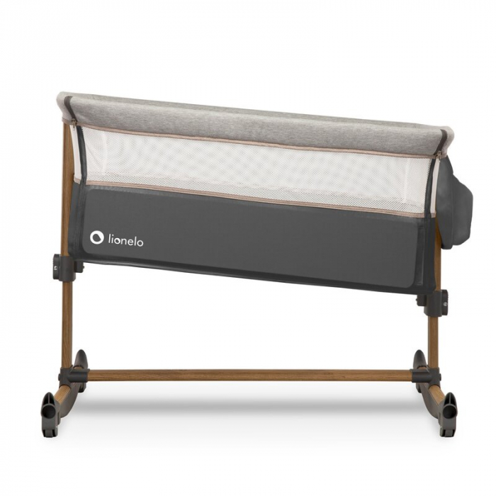 Patut co-sleeper, Cu sistem de leganare, Cu setare unghiulara, Reglabil in 5 pozitii pe inaltime, Grey Stone [9]