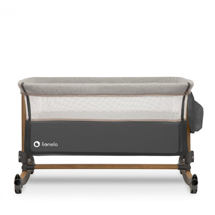 Patut co-sleeper, Cu sistem de leganare, Cu setare unghiulara, Reglabil in 5 pozitii pe inaltime, Grey Stone [13]