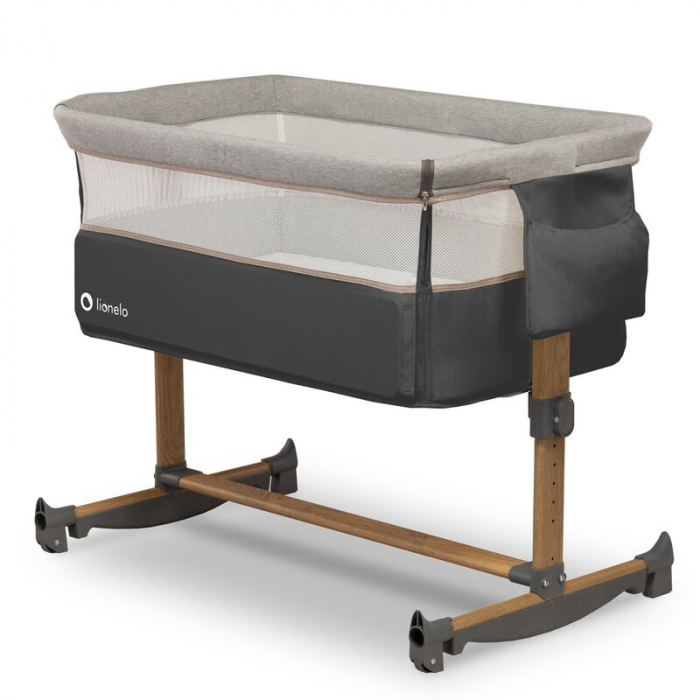 Patut co-sleeper, Cu sistem de leganare, Cu setare unghiulara, Reglabil in 5 pozitii pe inaltime, Grey Stone [6]