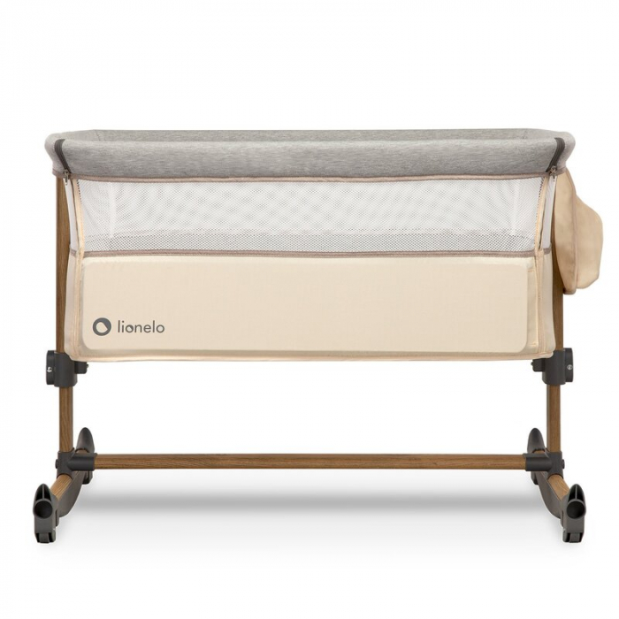 Patut co-sleeper , Cu sistem de leganare, Cu setare unghiulara, Reglabil in 5 pozitii pe inaltime, Beige Sand [11]