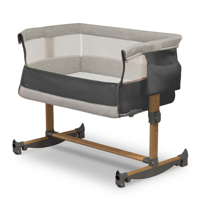 Patut co-sleeper, Cu sistem de leganare, Cu setare unghiulara, Reglabil in 5 pozitii pe inaltime, Grey Stone [4]