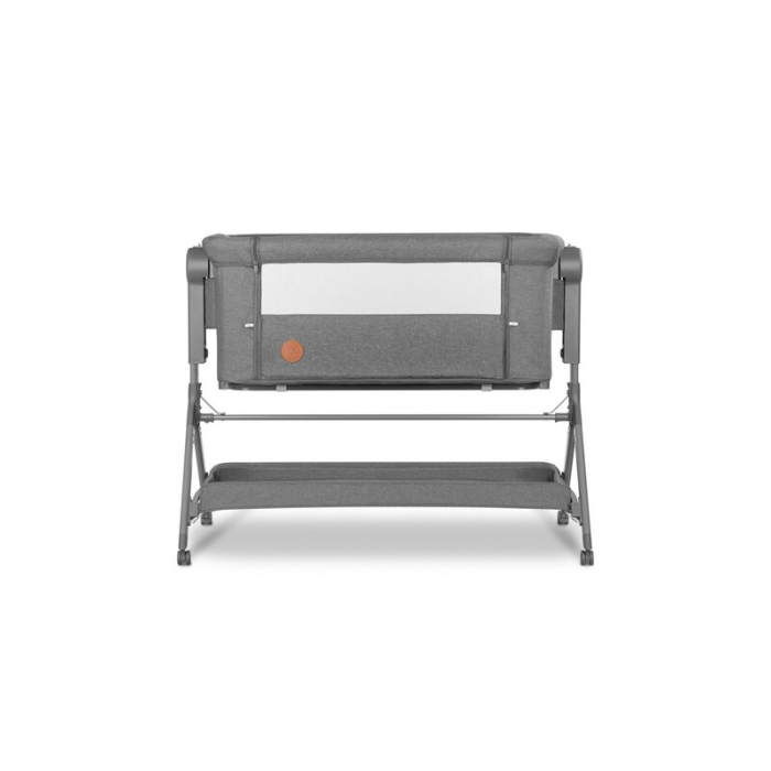 Lionelo - Patut co-sleeper Leonie Plus, Pliabil, Cu sistem de leganare, Cu setare unghiulara, Reglabil in 6 pozitii pe inaltime, Conform cu standardele europeane de securitate EN1130 si EN16890, Gri [13]