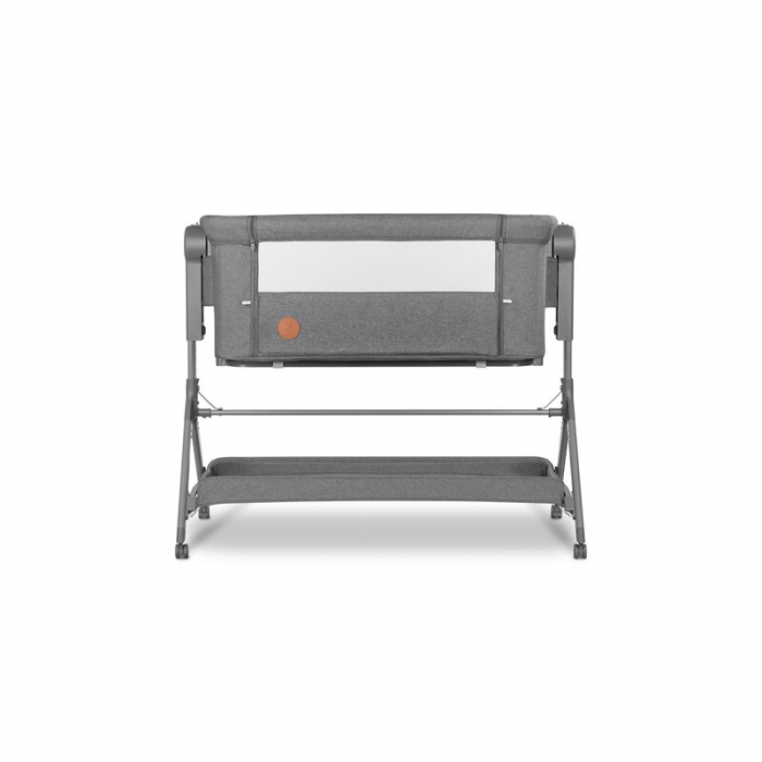 Lionelo - Patut co-sleeper Leonie Plus, Pliabil, Cu sistem de leganare, Cu setare unghiulara, Reglabil in 6 pozitii pe inaltime, Conform cu standardele europeane de securitate EN1130 si EN16890, Gri [15]