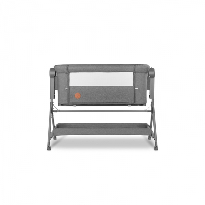 Lionelo - Patut co-sleeper Leonie Plus, Pliabil, Cu sistem de leganare, Cu setare unghiulara, Reglabil in 6 pozitii pe inaltime, Conform cu standardele europeane de securitate EN1130 si EN16890, Gri [12]