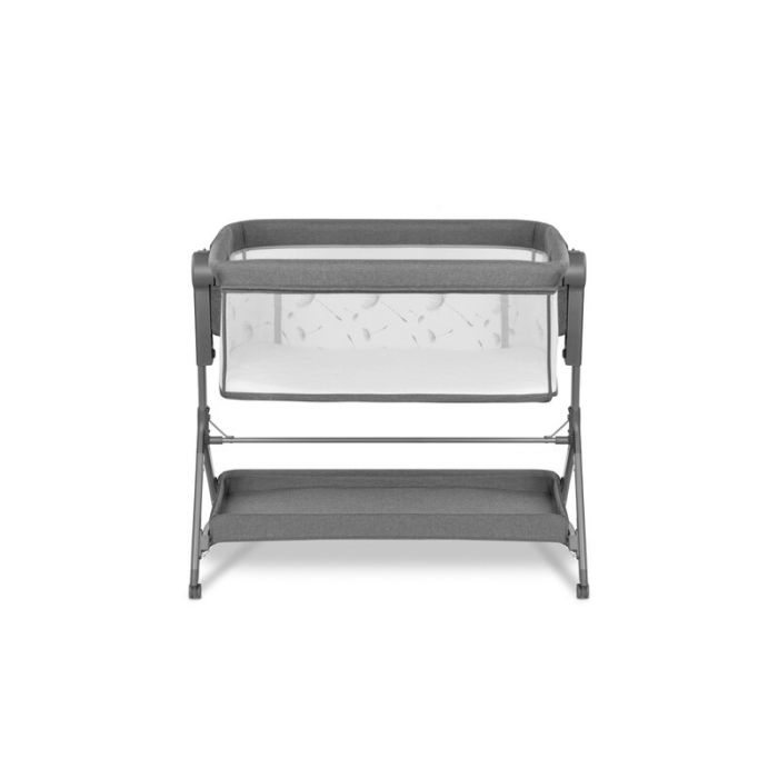 Lionelo - Patut co-sleeper Leonie Plus, Pliabil, Cu sistem de leganare, Cu setare unghiulara, Reglabil in 6 pozitii pe inaltime, Conform cu standardele europeane de securitate EN1130 si EN16890, Gri [7]