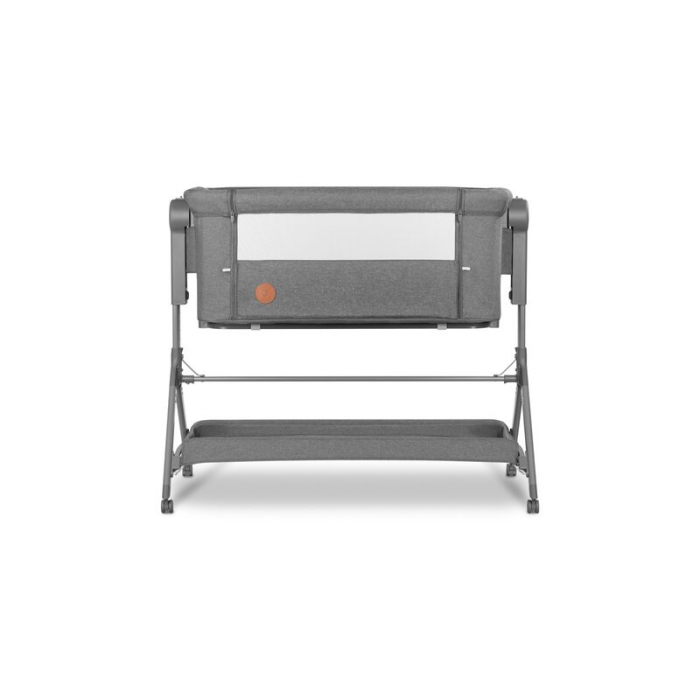 Lionelo - Patut co-sleeper Leonie Plus, Pliabil, Cu sistem de leganare, Cu setare unghiulara, Reglabil in 6 pozitii pe inaltime, Conform cu standardele europeane de securitate EN1130 si EN16890, Gri [8]