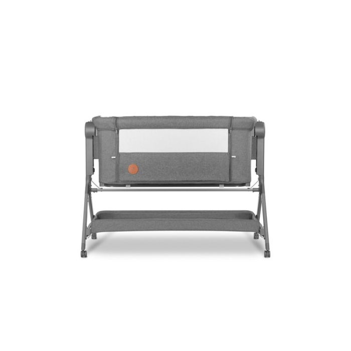 Lionelo - Patut co-sleeper Leonie Plus, Pliabil, Cu sistem de leganare, Cu setare unghiulara, Reglabil in 6 pozitii pe inaltime, Conform cu standardele europeane de securitate EN1130 si EN16890, Gri [11]