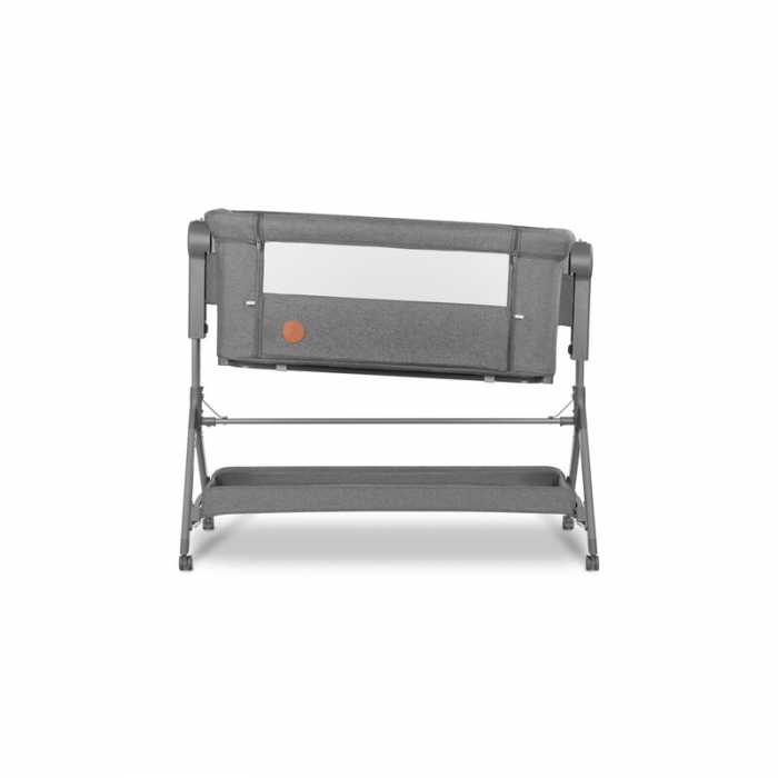 Lionelo - Patut co-sleeper Leonie Plus, Pliabil, Cu sistem de leganare, Cu setare unghiulara, Reglabil in 6 pozitii pe inaltime, Conform cu standardele europeane de securitate EN1130 si EN16890, Gri [10]