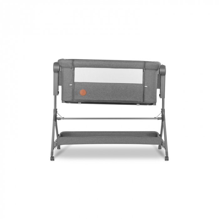 Lionelo - Patut co-sleeper Leonie Plus, Pliabil, Cu sistem de leganare, Cu setare unghiulara, Reglabil in 6 pozitii pe inaltime, Conform cu standardele europeane de securitate EN1130 si EN16890, Gri [9]