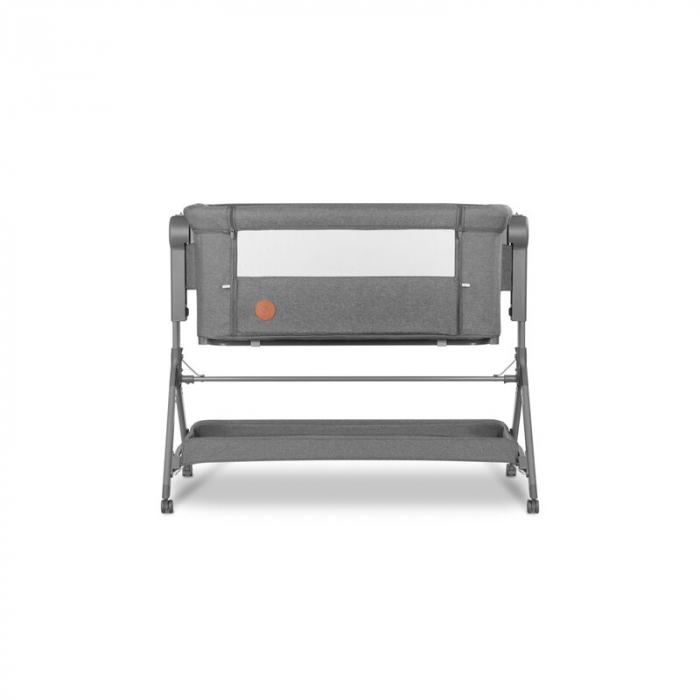 Lionelo - Patut co-sleeper Leonie Plus, Pliabil, Cu sistem de leganare, Cu setare unghiulara, Reglabil in 6 pozitii pe inaltime, Conform cu standardele europeane de securitate EN1130 si EN16890, Gri [14]