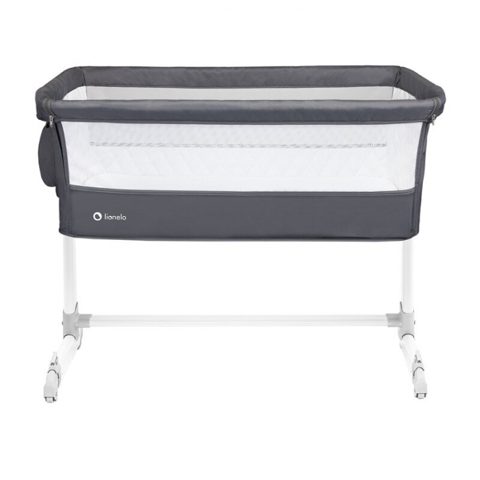 Patut co-sleeper Theo 2 in 1, Cu setare unghiulara, Reglabil in 5 pozitii pe inaltime, Dark Grey [6]