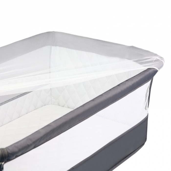 Patut co-sleeper Theo 2 in 1, Cu setare unghiulara, Reglabil in 5 pozitii pe inaltime, Dark Grey [11]