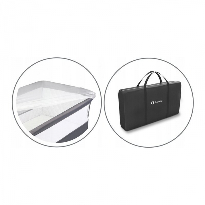 Patut co-sleeper Theo 2 in 1, Cu setare unghiulara, Reglabil in 5 pozitii pe inaltime, Dark Grey [25]
