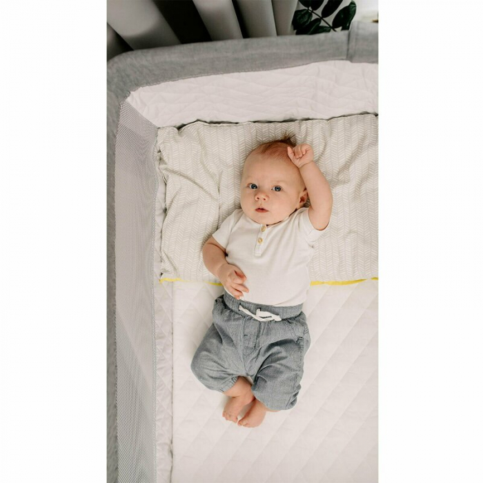 Patut co-sleeper Theo 2 in 1, Cu setare unghiulara, Reglabil in 5 pozitii pe inaltime, Dark Grey [18]