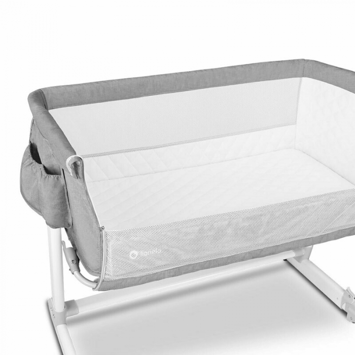 Patut co-sleeper Theo 2 in 1, Cu setare unghiulara, Reglabil in 5 pozitii pe inaltime, Grey [7]