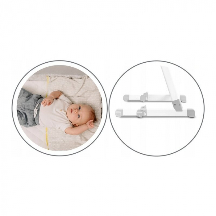 Patut co-sleeper Theo 2 in 1, Cu setare unghiulara, Reglabil in 5 pozitii pe inaltime, Dark Grey [24]