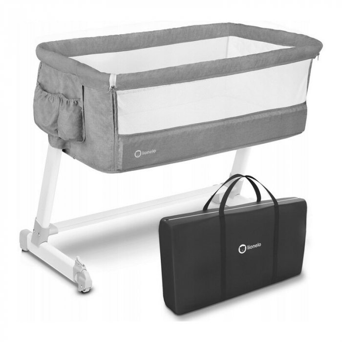 Patut co-sleeper Theo 2 in 1, Cu setare unghiulara, Reglabil in 5 pozitii pe inaltime, Grey [3]