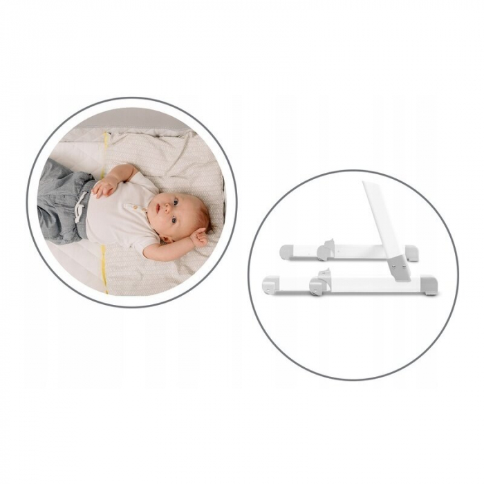 Patut co-sleeper Theo 2 in 1, Cu setare unghiulara, Reglabil in 5 pozitii pe inaltime, Grey [25]