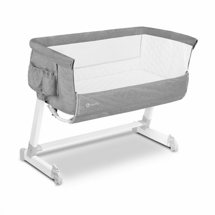 Patut co-sleeper Theo 2 in 1, Cu setare unghiulara, Reglabil in 5 pozitii pe inaltime, Grey [4]