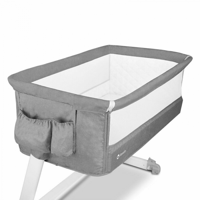 Patut co-sleeper Theo 2 in 1, Cu setare unghiulara, Reglabil in 5 pozitii pe inaltime, Grey [6]