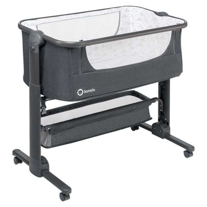 Patut co-sleeper Timon Pliabil, 3 in 1, Cu setare unghiulara, Reglabil in 6 pozitii pe inaltime, Gri [8]
