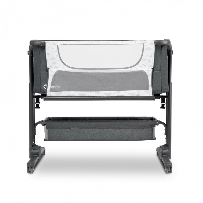 Patut co-sleeper Timon Pliabil, 3 in 1, Cu setare unghiulara, Reglabil in 6 pozitii pe inaltime, Gri [4]