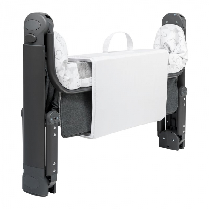 Patut co-sleeper Timon Pliabil, 3 in 1, Cu setare unghiulara, Reglabil in 6 pozitii pe inaltime, Gri [11]