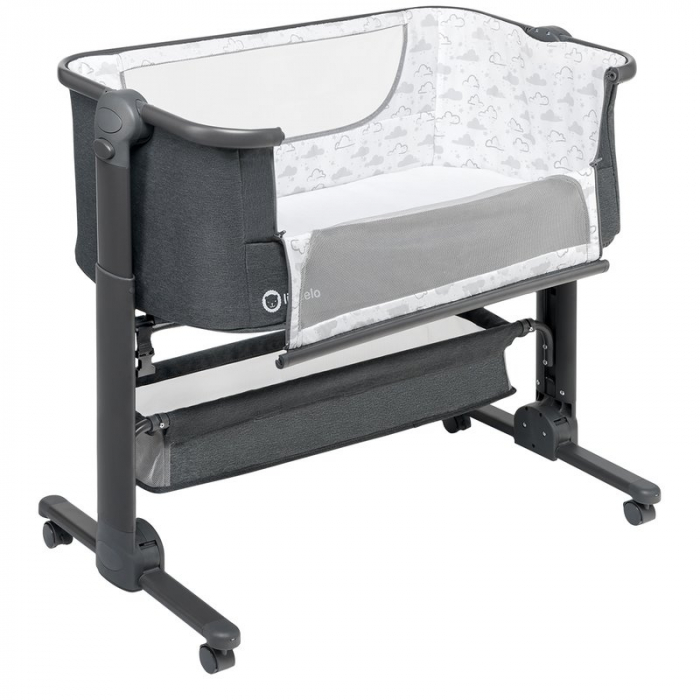 Patut co-sleeper Timon Pliabil, 3 in 1, Cu setare unghiulara, Reglabil in 6 pozitii pe inaltime, Gri [7]