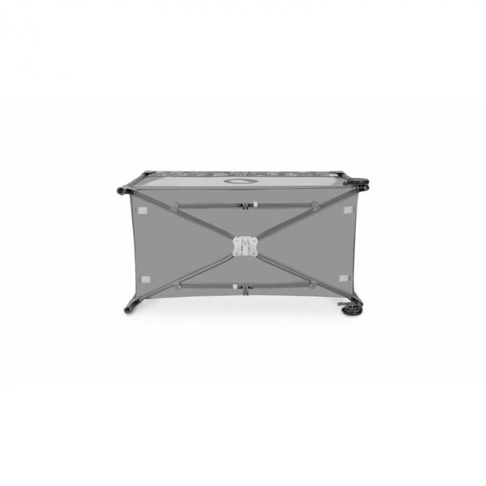 Lionelo - Patut pliant cu doua nivele Flower , Cu arcada, Geanta transport, Masuta de infasat, Bara cu jucarii, Fereastra laterala, 120x60 cm, Conform cu standardele europeane de securitate EN 716 si  [3]