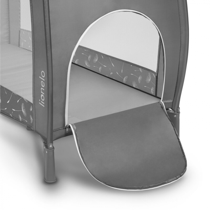 Lionelo - Patut pliant cu doua nivele Sven Plus, 120x60 cm, arcada jucarii, masuta de infasat, vibratii, melodii, conform cu standardele europeane de securitate EN716 si EN12221, Grey [16]