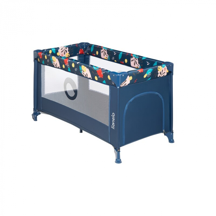 Patut pliant cu un nivel Stefi 120x60cm, Cu intrare laterala cu fermoar, Blue Navy [7]
