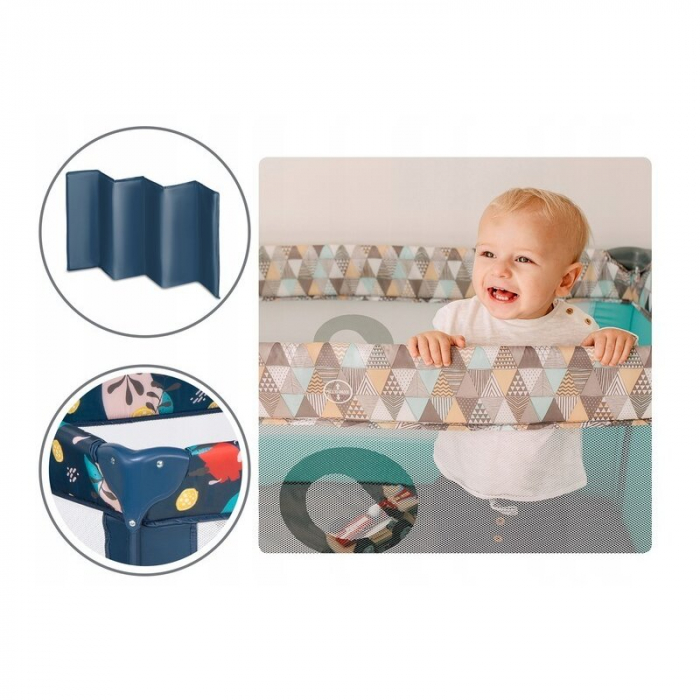 Patut pliant cu un nivel Stefi 120x60cm, Cu intrare laterala cu fermoar, Blue Navy [16]