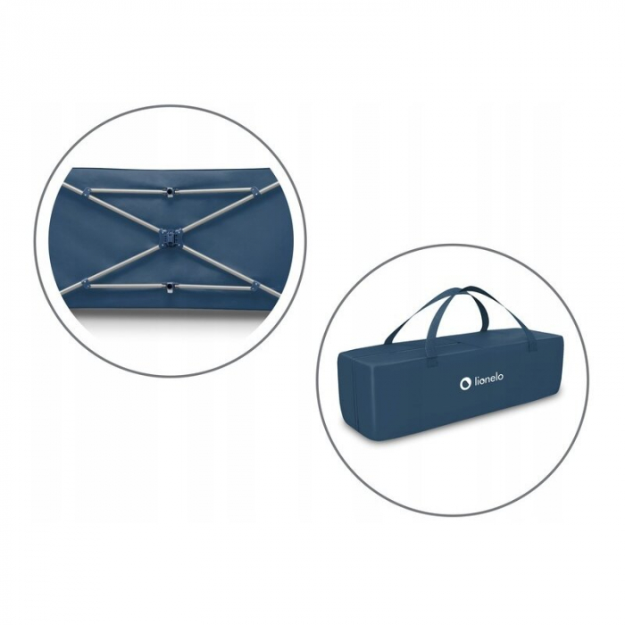 Patut pliant cu un nivel Stefi 120x60cm, Cu intrare laterala cu fermoar, Blue Navy [15]