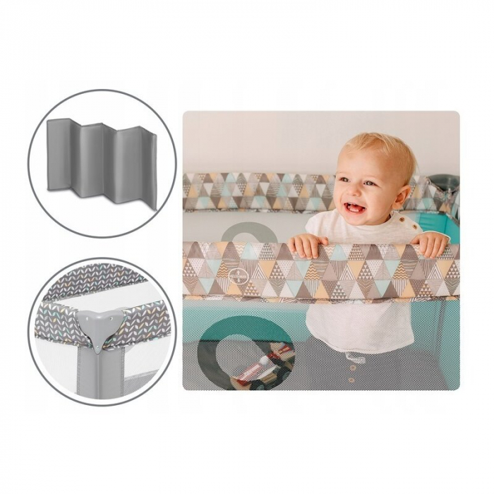 Patut pliant cu un nivel Stefi 120x60cm, Cu intrare laterala cu fermoar, 2 roti, Grey [15]