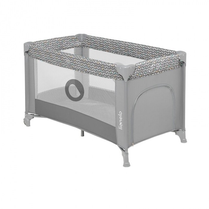 Patut pliant cu un nivel Stefi 120x60cm, Cu intrare laterala cu fermoar, 2 roti, Grey [5]