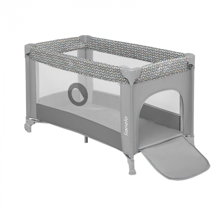 Patut pliant cu un nivel Stefi 120x60cm, Cu intrare laterala cu fermoar, 2 roti, Grey [4]