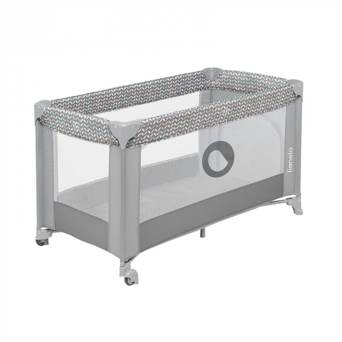 Patut pliant cu un nivel Stefi 120x60cm, Cu intrare laterala cu fermoar, 2 roti, Grey [7]