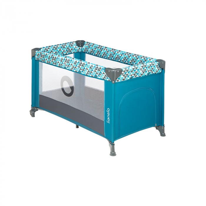 Patut pliant cu un nivel Stefi 120x60cm, Cu intrare laterala cu fermoar, 2 roti, Turquoise [6]