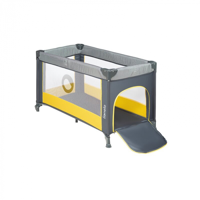 Patut pliant cu un nivel Stefi 120x60cm , Cu intrare laterala cu fermoar, 2 roti, Yellow Lemon [4]