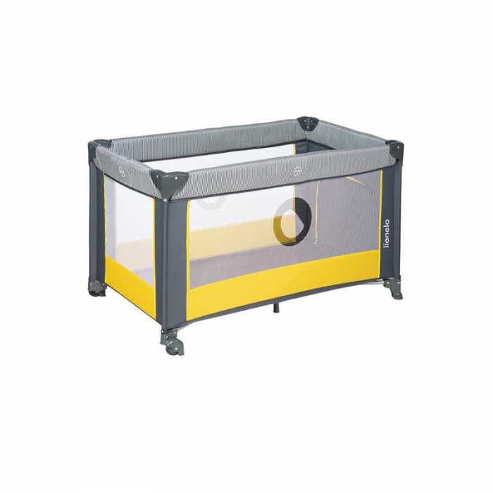 Patut pliant cu un nivel Stefi 120x60cm , Cu intrare laterala cu fermoar, 2 roti, Yellow Lemon [7]