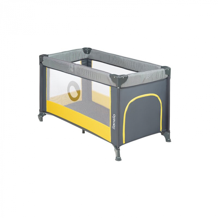 Patut pliant cu un nivel Stefi 120x60cm , Cu intrare laterala cu fermoar, 2 roti, Yellow Lemon [5]