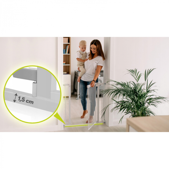 Lionelo - Poarta de siguranta cu suruburi Truus Slim Led , Cu lumina Led cu senzor, 105 cm, Conform cu standardul european de securitate EN1930, Gri [14]
