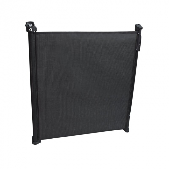 Lionelo - Poarta de siguranta cu suruburi Tulia , Textila, Retractabila din Poliester, 140 cm, Conform cu standardul european de securitate EN1930, Negru [1]