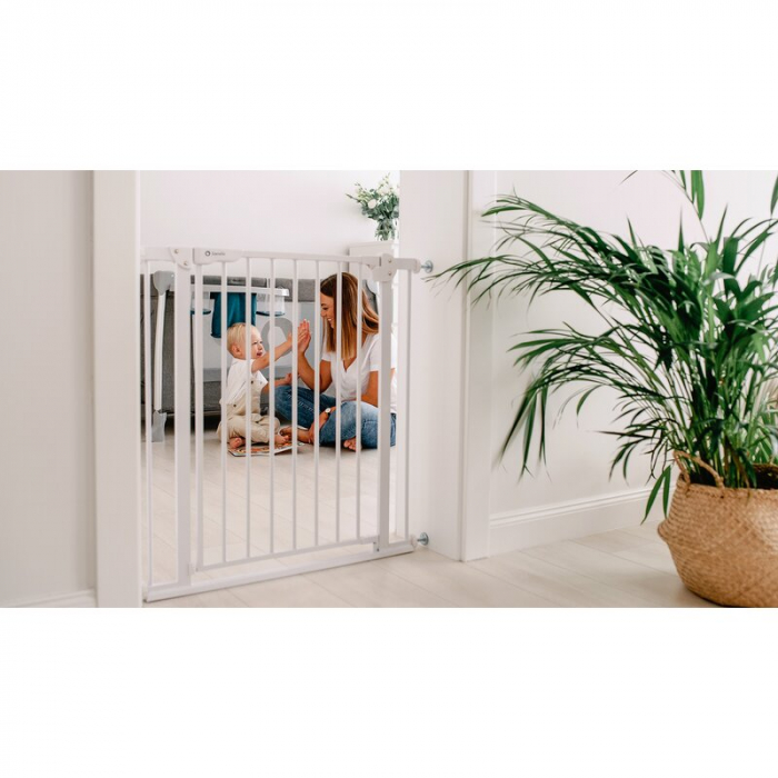 Lionelo - Poarta de siguranta prin presiune Truus Slim, 105 cm, Conform cu standardul europeane de securitate EN1930, Gri/Natur [18]