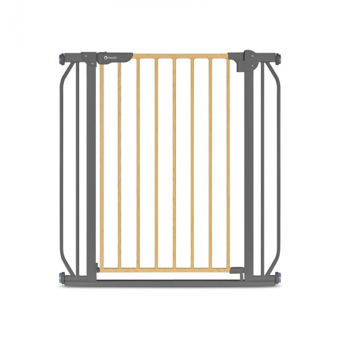 Lionelo - Poarta de siguranta prin presiune Truus Slim, 105 cm, Conform cu standardul europeane de securitate EN1930, Gri/Natur [1]