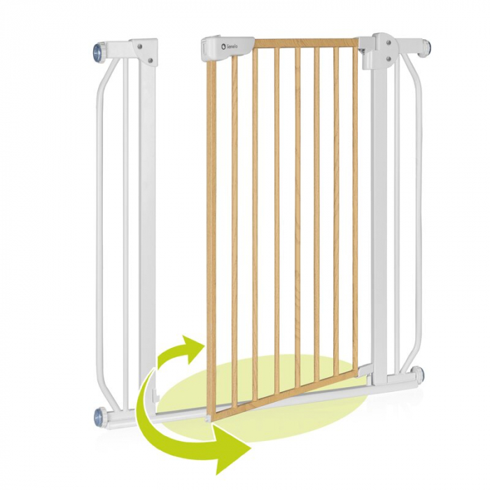 Lionelo - Poarta de siguranta prin presiune Truus Slim, 105 cm, Conform cu standardul europeane de securitate EN1930, Gri/Natur [13]